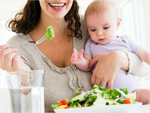Mẹ ăn uống cân bằng dinh dưỡng để giảm cân và có nguồn sữa tốt cho bé
