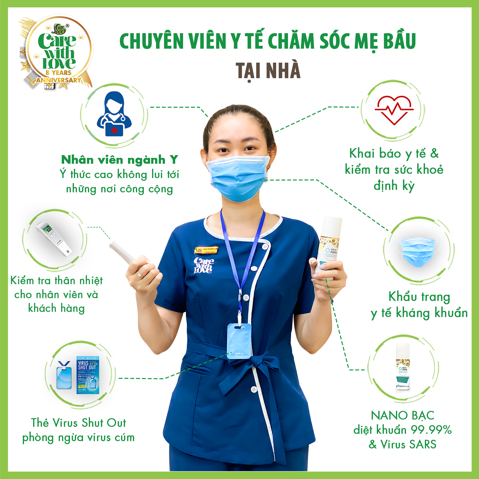 Tiêu chuẩn vệ sinh của chuyên viên y tế chăm sóc mẹ bầu tại nhà