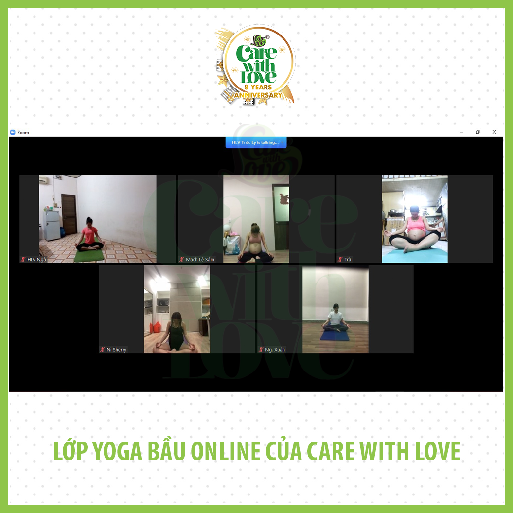 Yoga bầu Online tại nhà của Care With Love là tập qua Video hướng dẫn